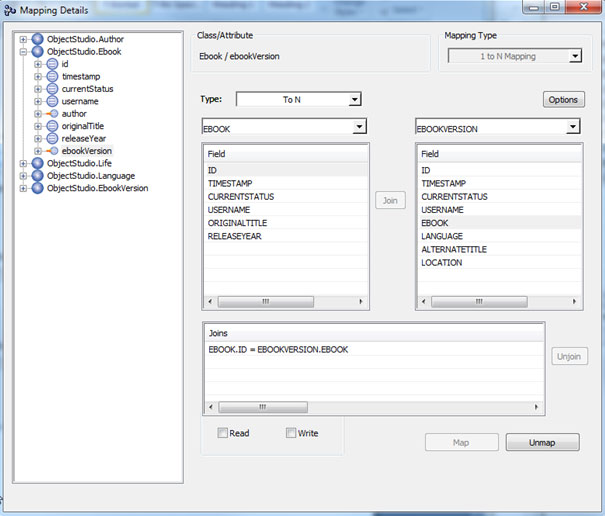 With one-to-one and one-to-many mapping, we can choose our source and target table and then add the compare conditions between the columns. 