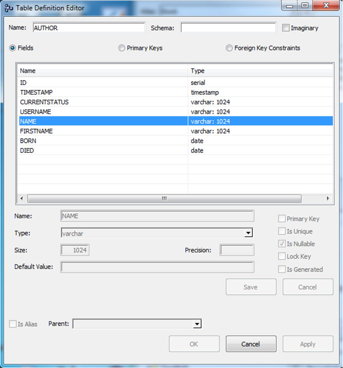 When these imaginary tables are created, the other classes will use this definition to embed the files into their own tables.